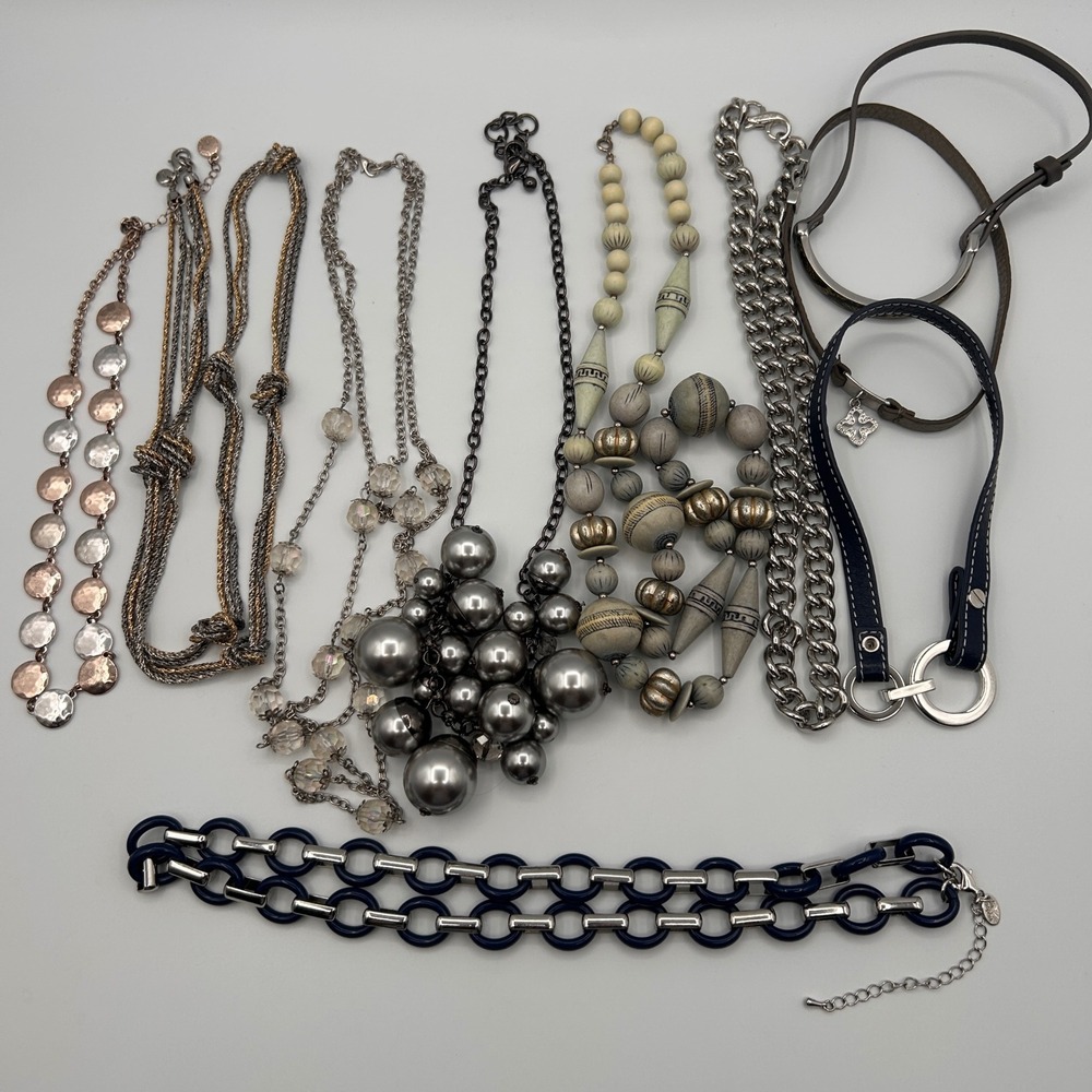 Mixed Fashion Jewelry Lot Lia Sophia Statement Beaded Chain Necklace Bundle 10pc